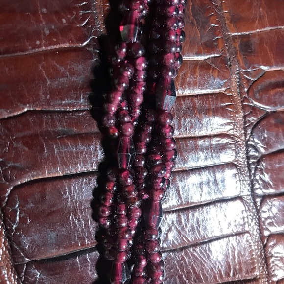 Genuine Garnet necklace. 24 inches - Picture 3 of 3
